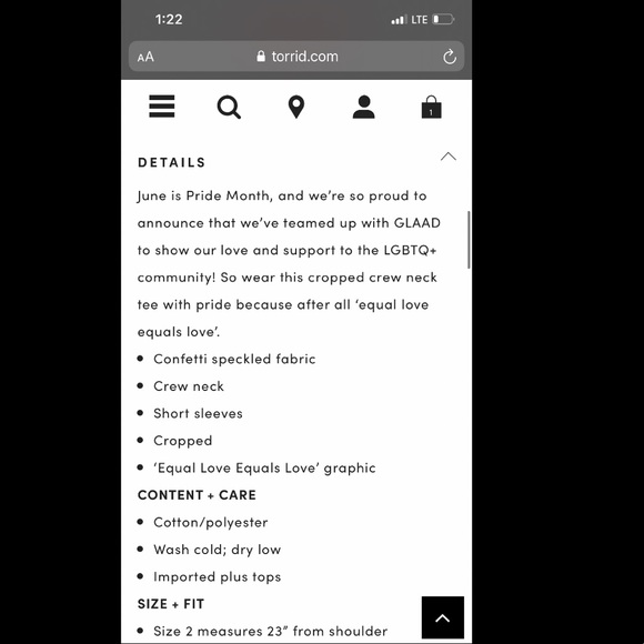 Torrid crop top - Picture 3 of 4